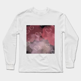 Black Pink Heart Wallpaper Long Sleeve T-Shirt